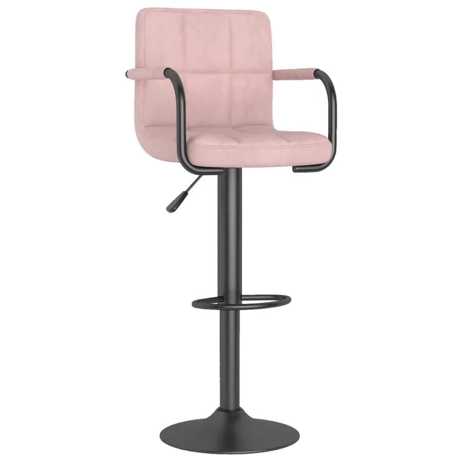 Tabourets de bar lot de 2 rose velours - 3