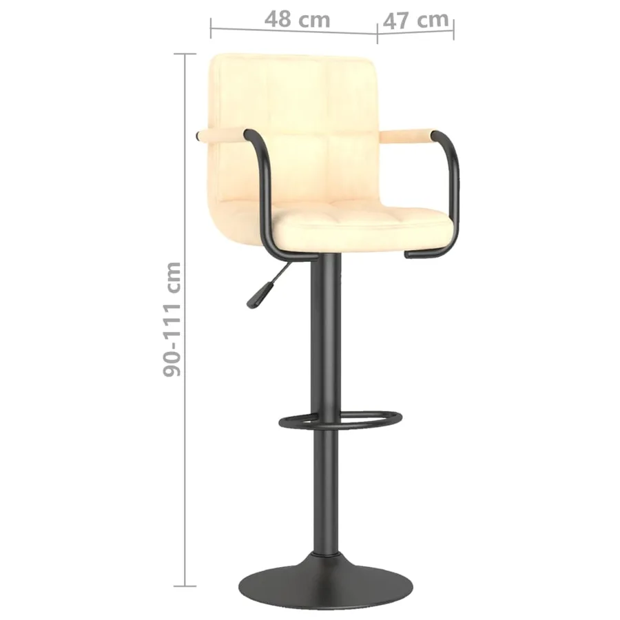 Tabouret de bar Crème Velours - 8