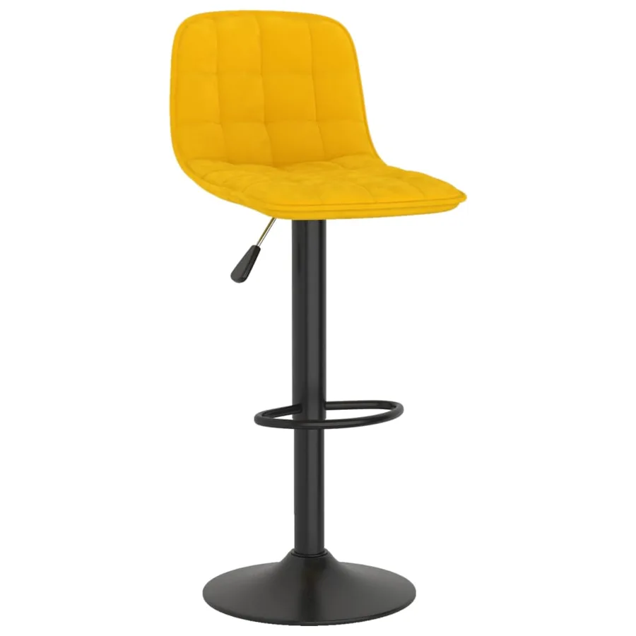 Tabourets de bar lot de 2 Jaune Velours - 3