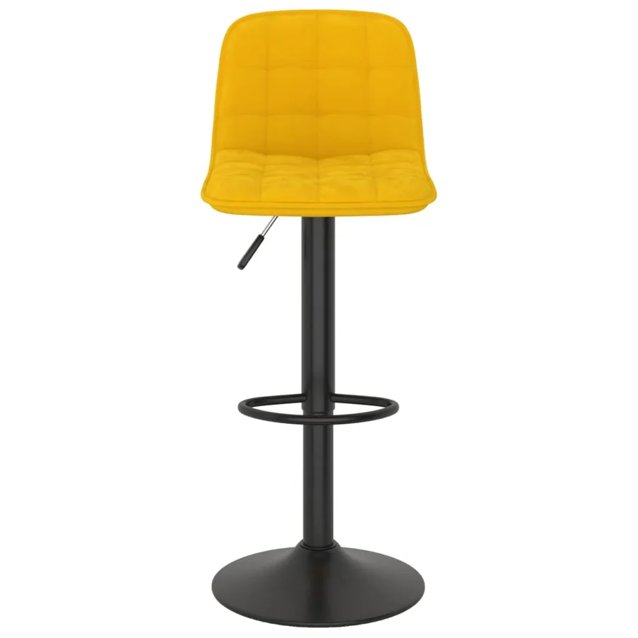 Tabourets de bar lot de 2 Jaune Velours - 4