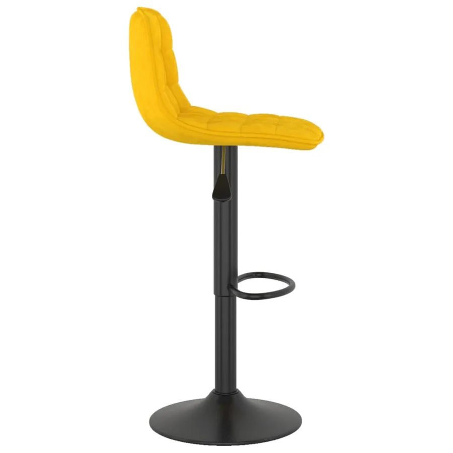 Tabourets de bar lot de 2 Jaune Velours - 5