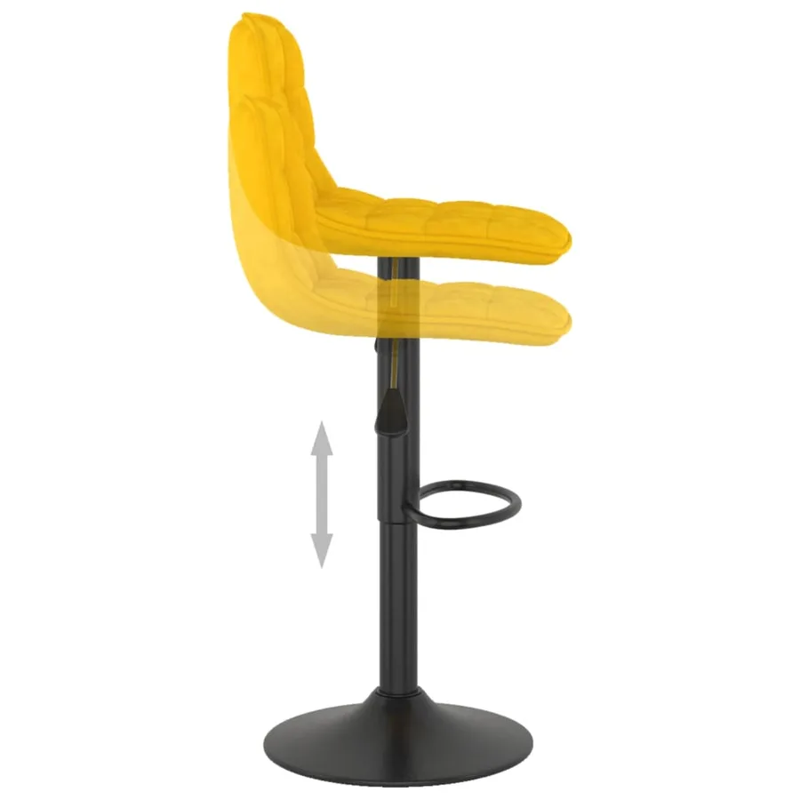 Tabourets de bar lot de 2 Jaune Velours - 7