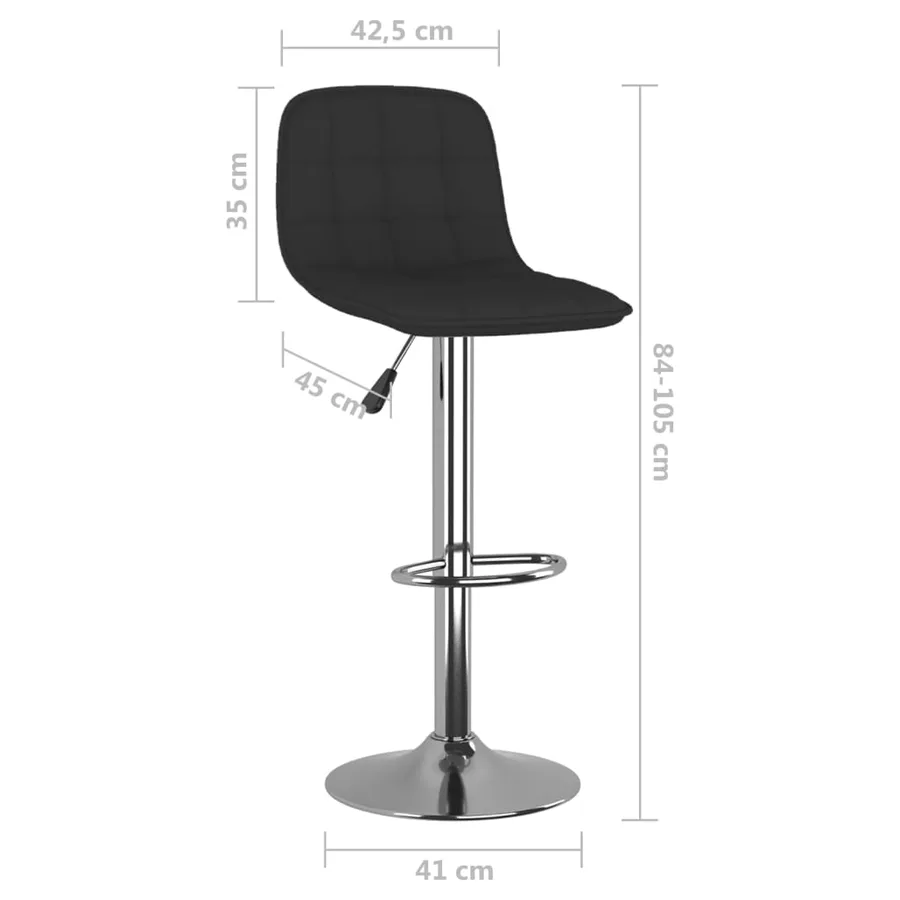 Tabourets de bar lot de 2 noir tissu - 10