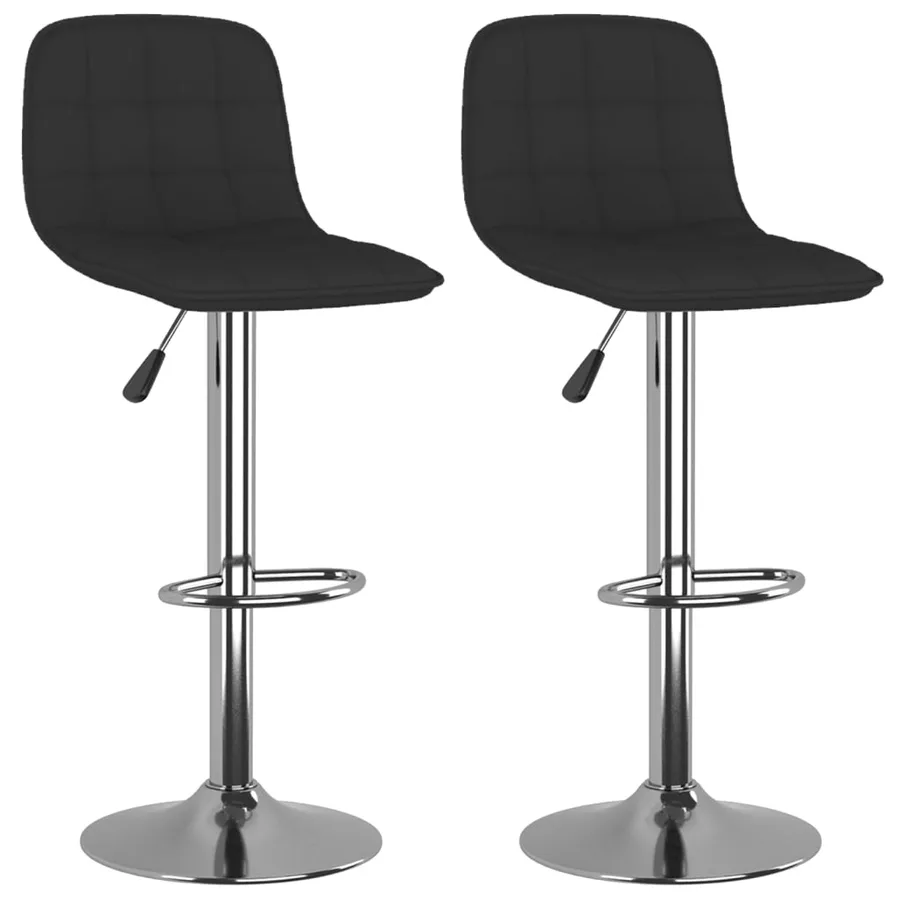 Tabourets de bar lot de 2 noir tissu - 2