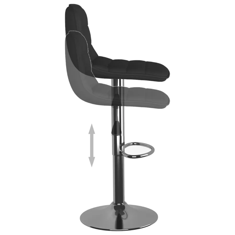 Tabourets de bar lot de 2 noir tissu - 7