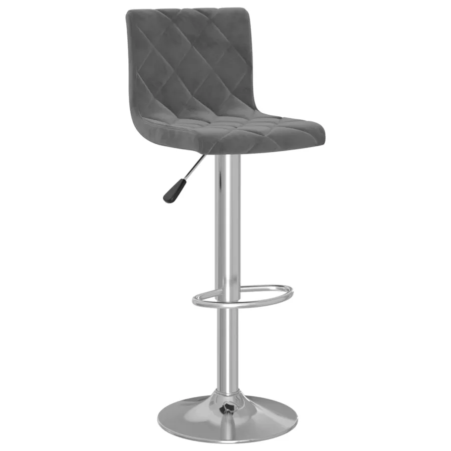 Tabourets de bar lot de 2 gris foncé velours - 3