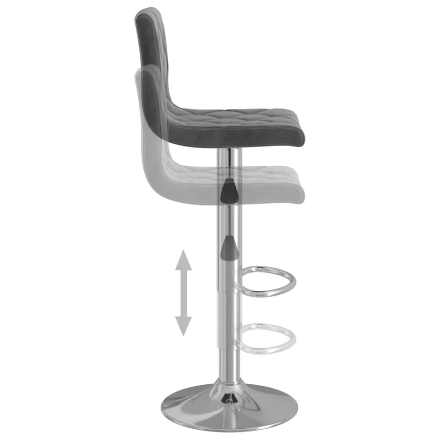 Tabourets de bar lot de 2 gris foncé velours - 7
