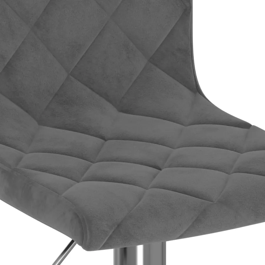 Tabourets de bar lot de 2 gris foncé velours - 8