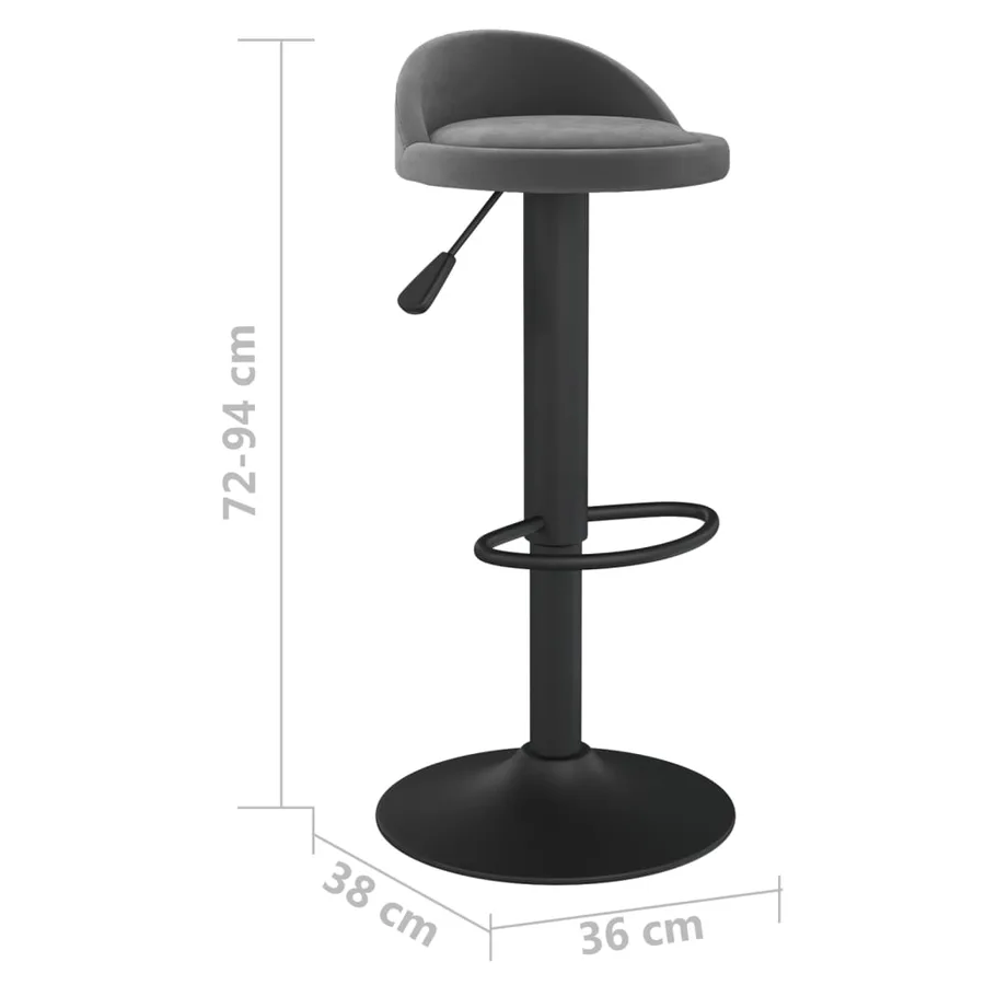 Tabouret de bar Gris foncé Velours - 8