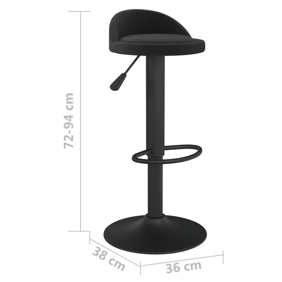 Tabouret de bar Noir Velours - 8