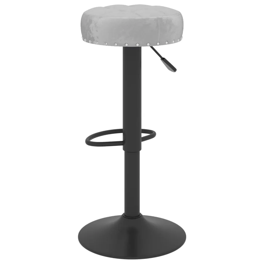Tabourets de bar lot de 2 gris velours - 6
