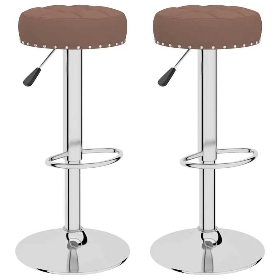 Tabourets de bar lot de 2 marron tissu - 2