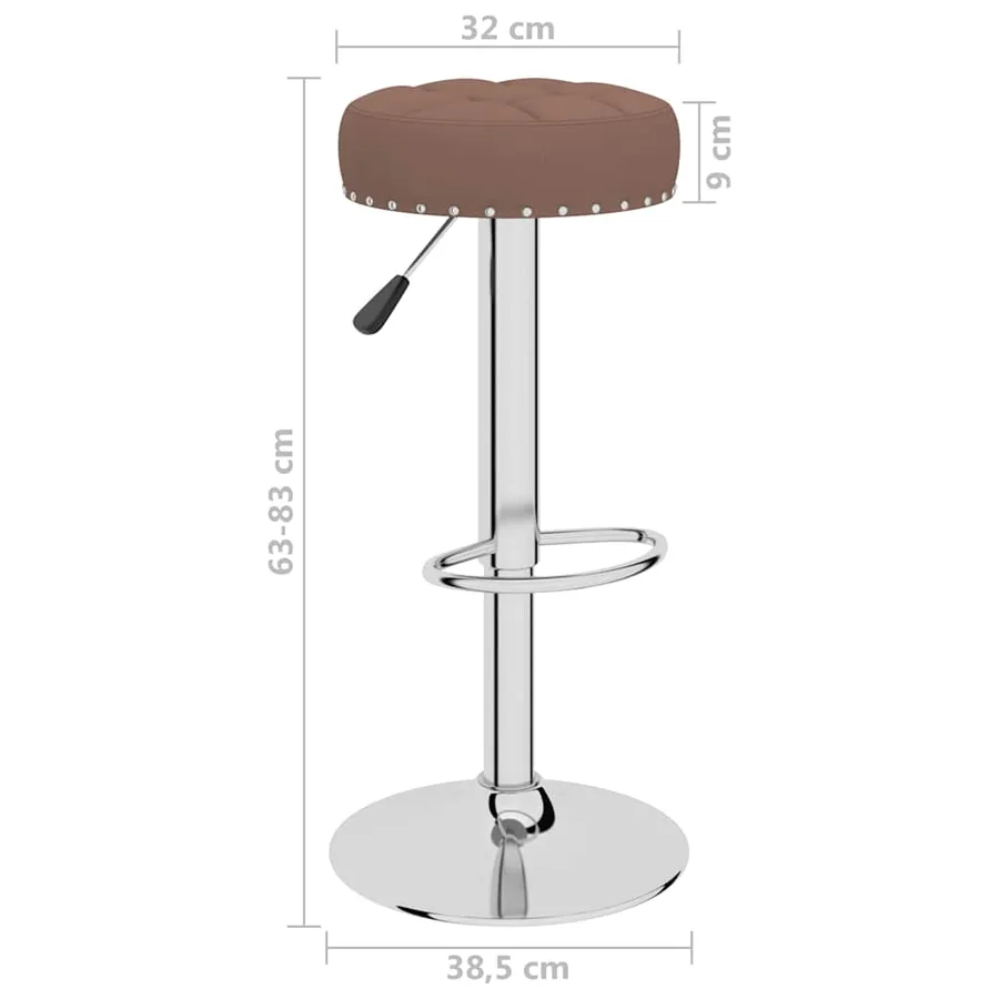 Tabourets de bar lot de 2 marron tissu - 9