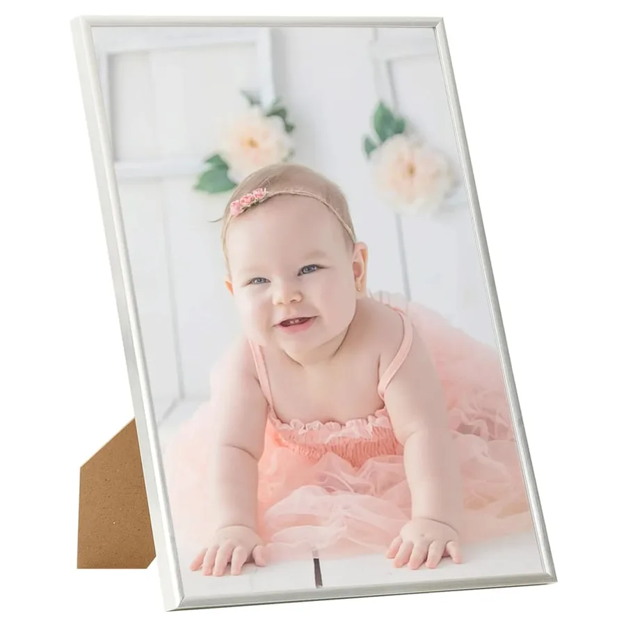 Collage de cadres photo 5 pcs de mur table Argenté 70x90 cm MDF - 2