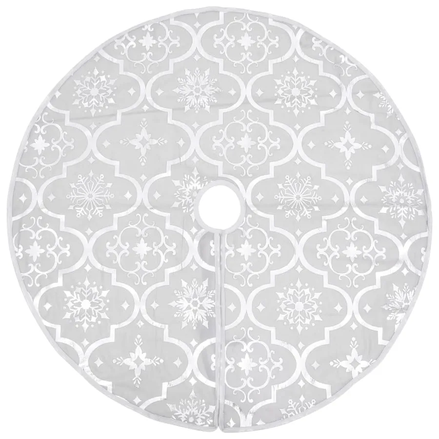 Jupe de sapin de Noël de luxe avec chaussette Blanc 150cm Tissu - 3