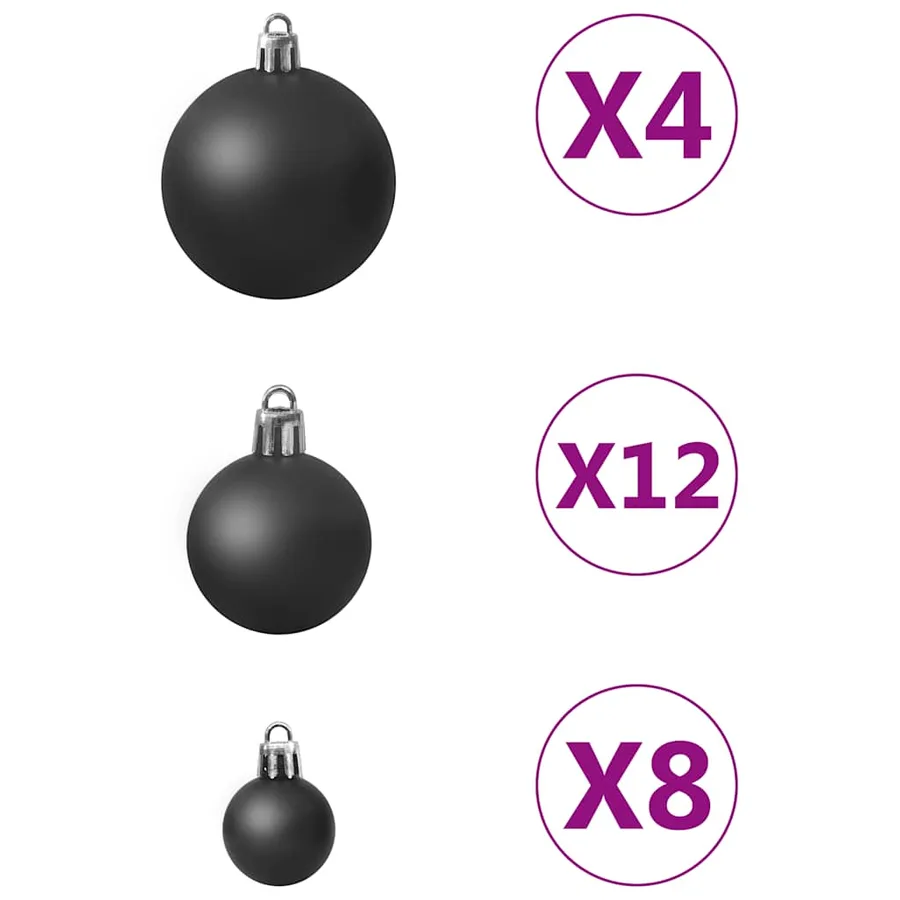 Ensemble de boules de Noël 100 pcs Noir - 5