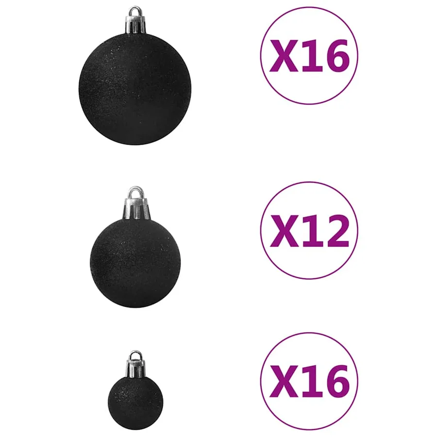 Ensemble de boules de Noël 100 pcs Noir - 7