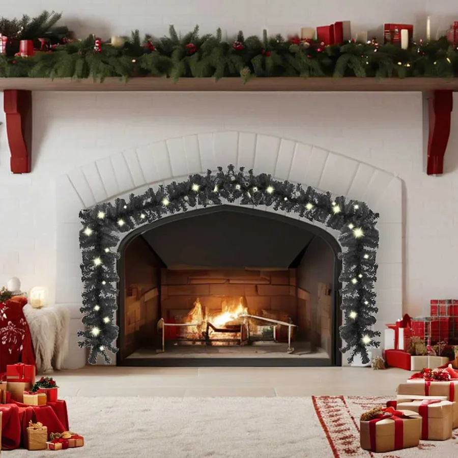 Guirlande de Noël avec lumières LED 20 m Noir - 2