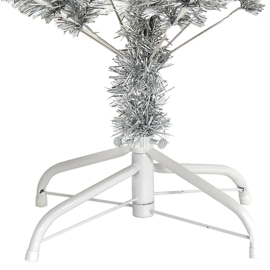 Sapin de Noël artificiel avec support argenté 120 cm PET - 5
