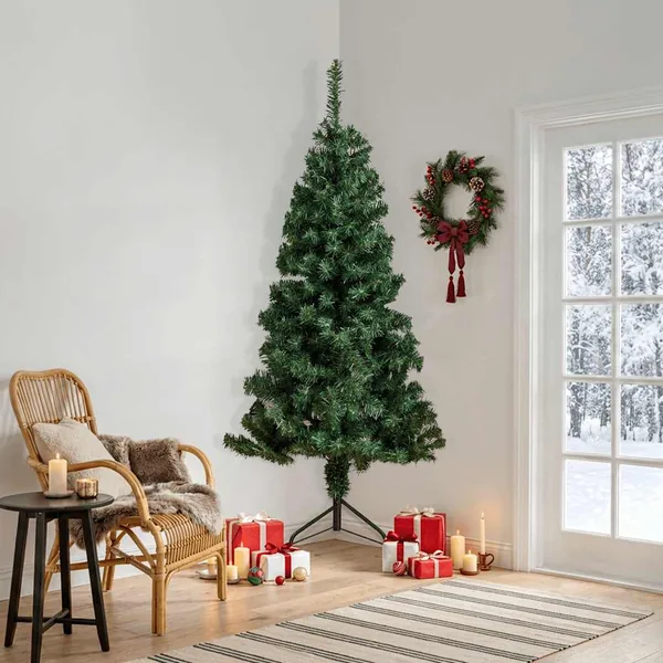 Sapin de Noël artificiel d'angle Vert 240 cm PVC
