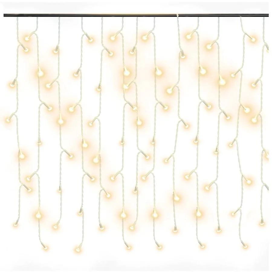 Rideau lumineux à glaçons LED 10m 400LED Blanc chaud 8fonctions - 3