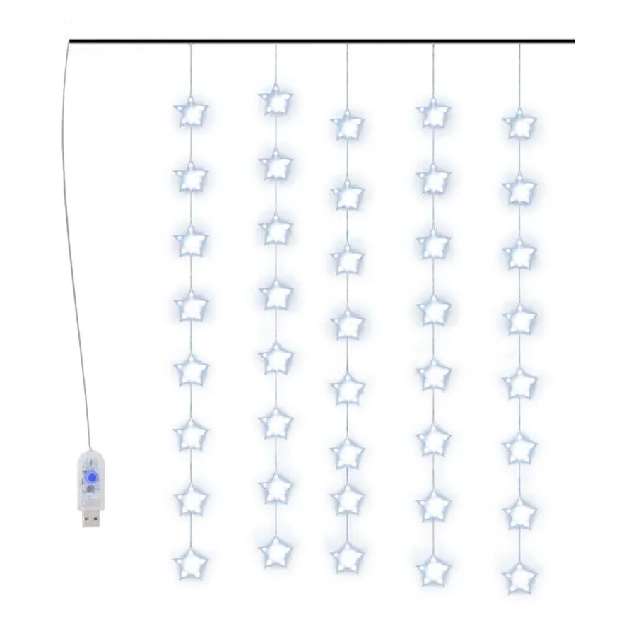 Guirlande lumineuse à étoiles LED 200 LED Bleu 8 fonctions - 2