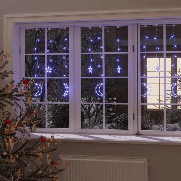 Guirlande lumineuse étoile et lune avec télécommande 138 LED