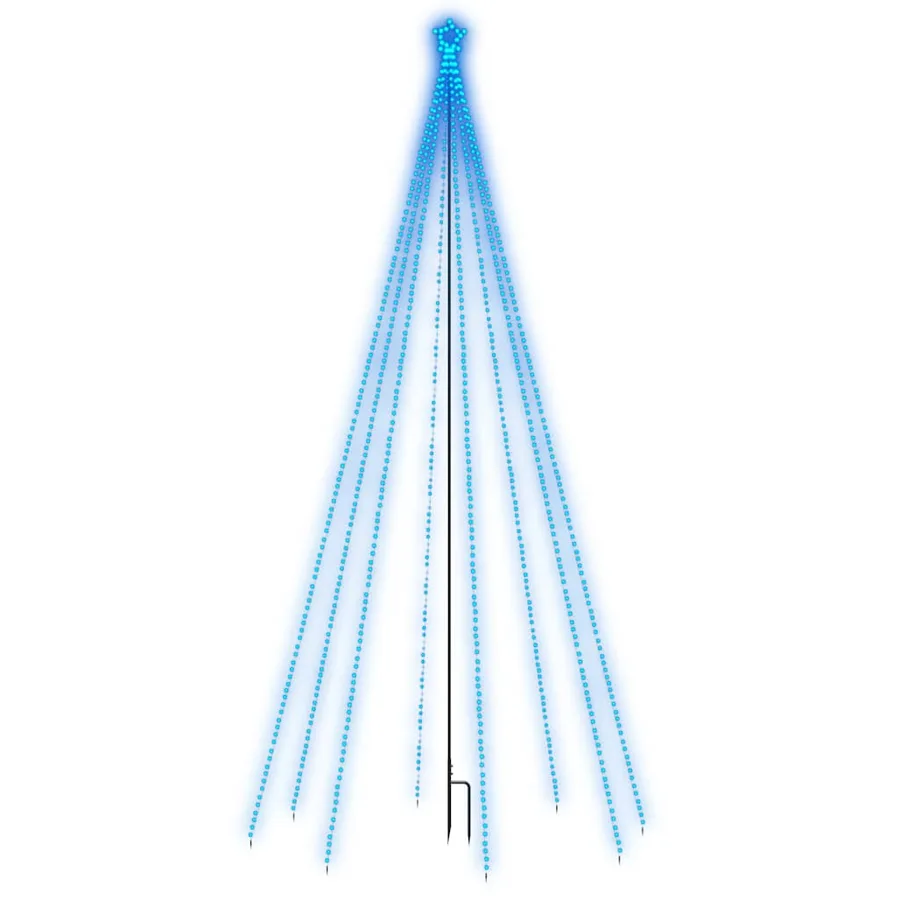 Sapin de Noël à LED Intérieur/Extérieur 576 LED bleu 3,6 m - 3