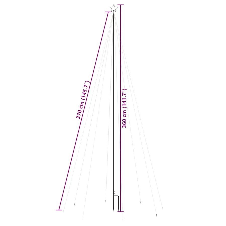 Sapin de Noël à LED Intérieur/Extérieur 576 LED bleu 3,6 m - 8