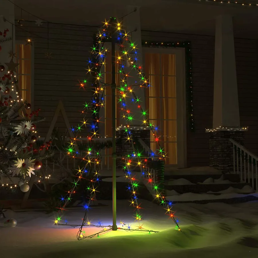 Arbre de Noël cône 160 LED d'intérieur/d'extérieur 78x120 cm - 3