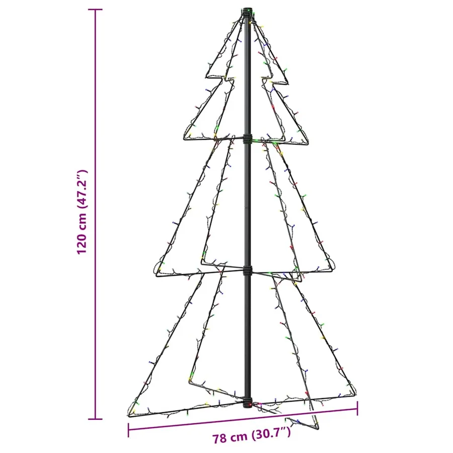 Arbre de Noël cône 160 LED d'intérieur/d'extérieur 78x120 cm - 8