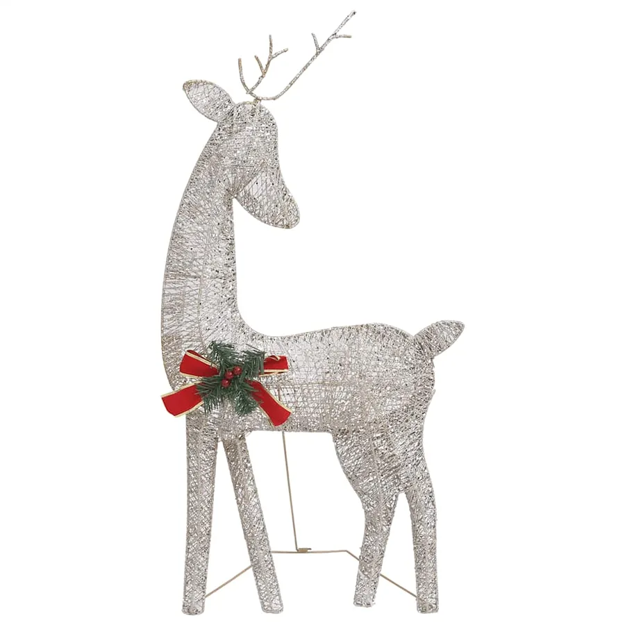 Famille de rennes de Noël 270x7x90 cm Doré Blanc chaud Maille - 5