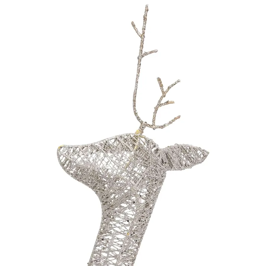 Famille de rennes de Noël 270x7x90 cm Doré Blanc chaud Maille - 8