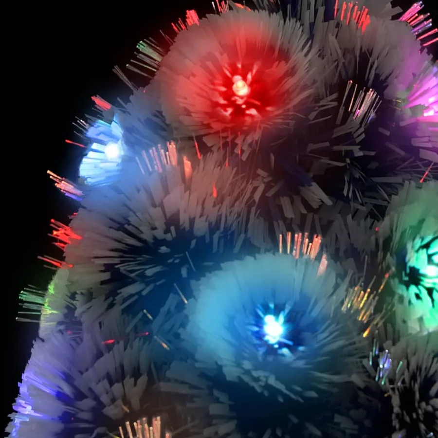 Arbre de Noël artificiel pré-éclairé blanc/bleu fibre optique - 6
