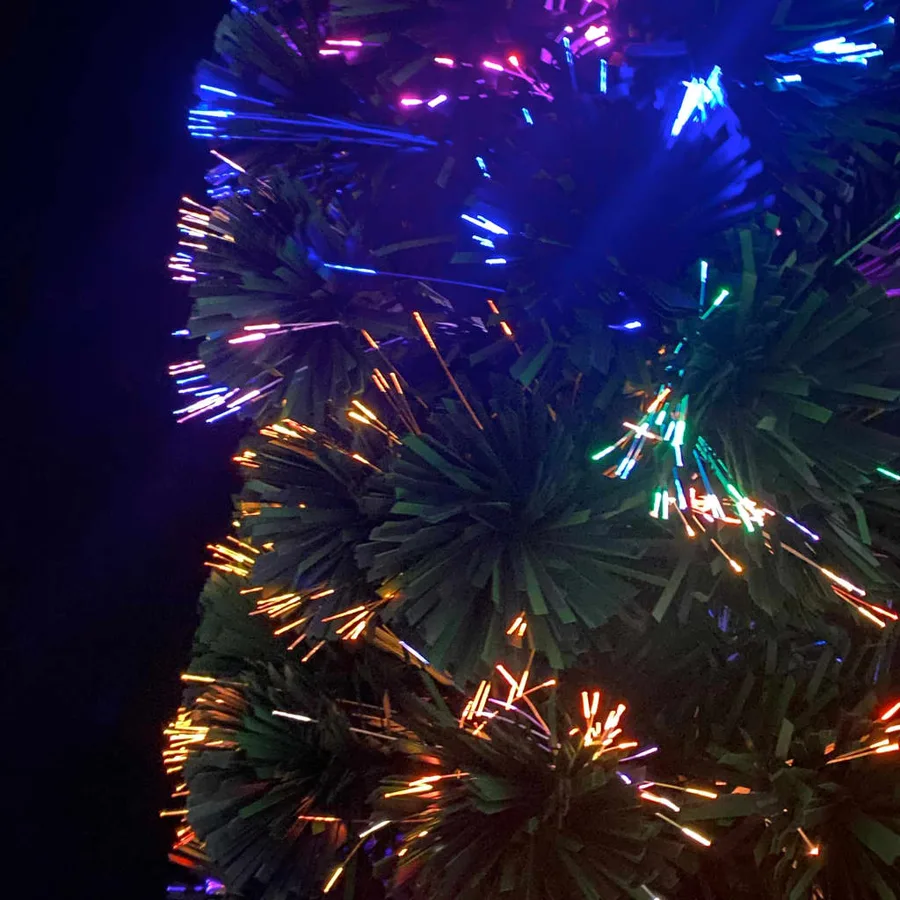 Arbre de Noël artificiel mince et support 150 cm fibre optique - 4