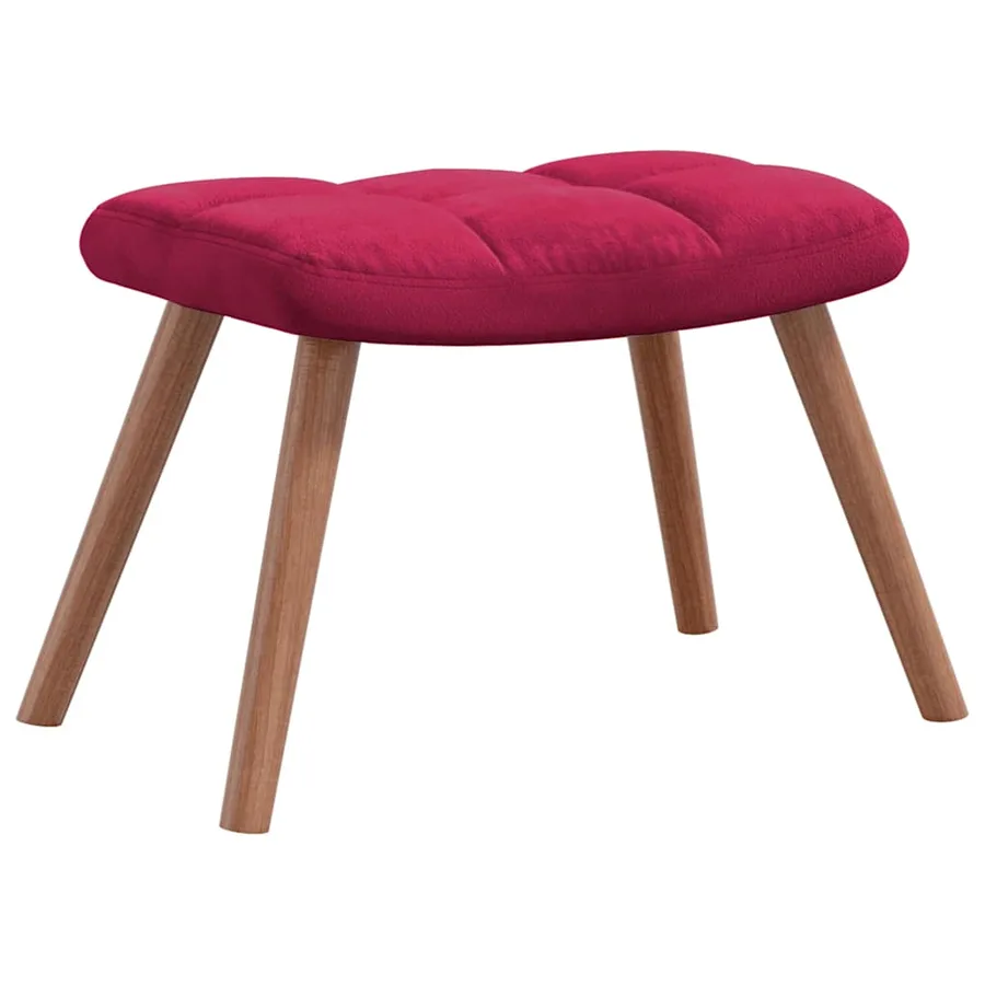 Chaise à bascule avec repose-pied Rouge bordeaux Velours - 8