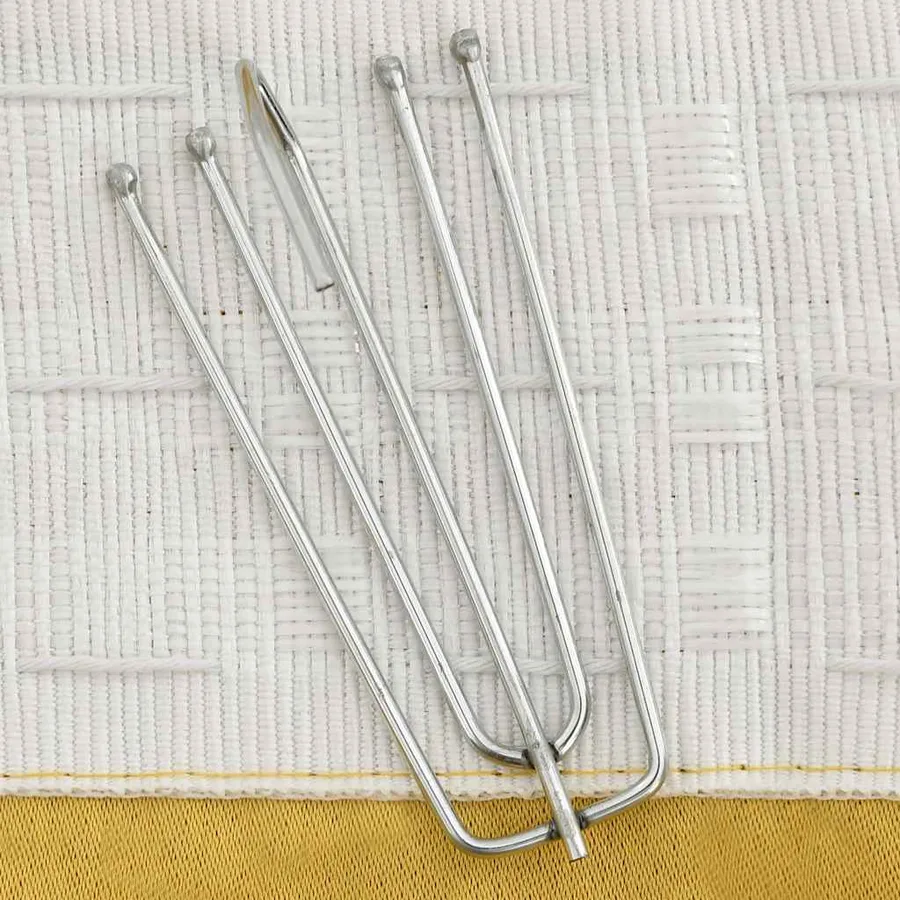 Rideaux occultants aspect lin et crochets 2 pcs Jaune 140x175cm - 3