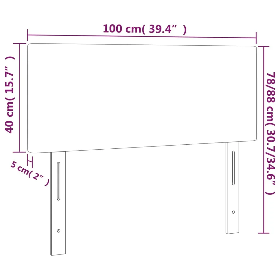 Tête de lit Rose 100x5x78/88 cm Velours - 8