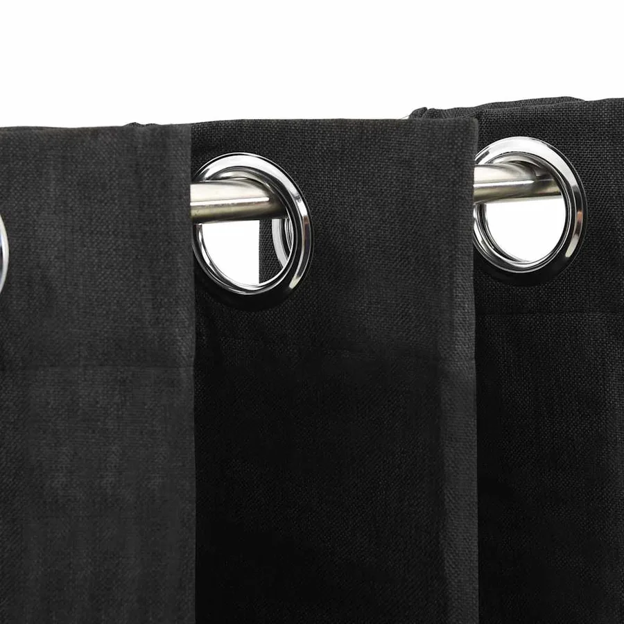 Rideaux occultants Aspect de lin 2 pcs Anthracite 140x225 cm - 3