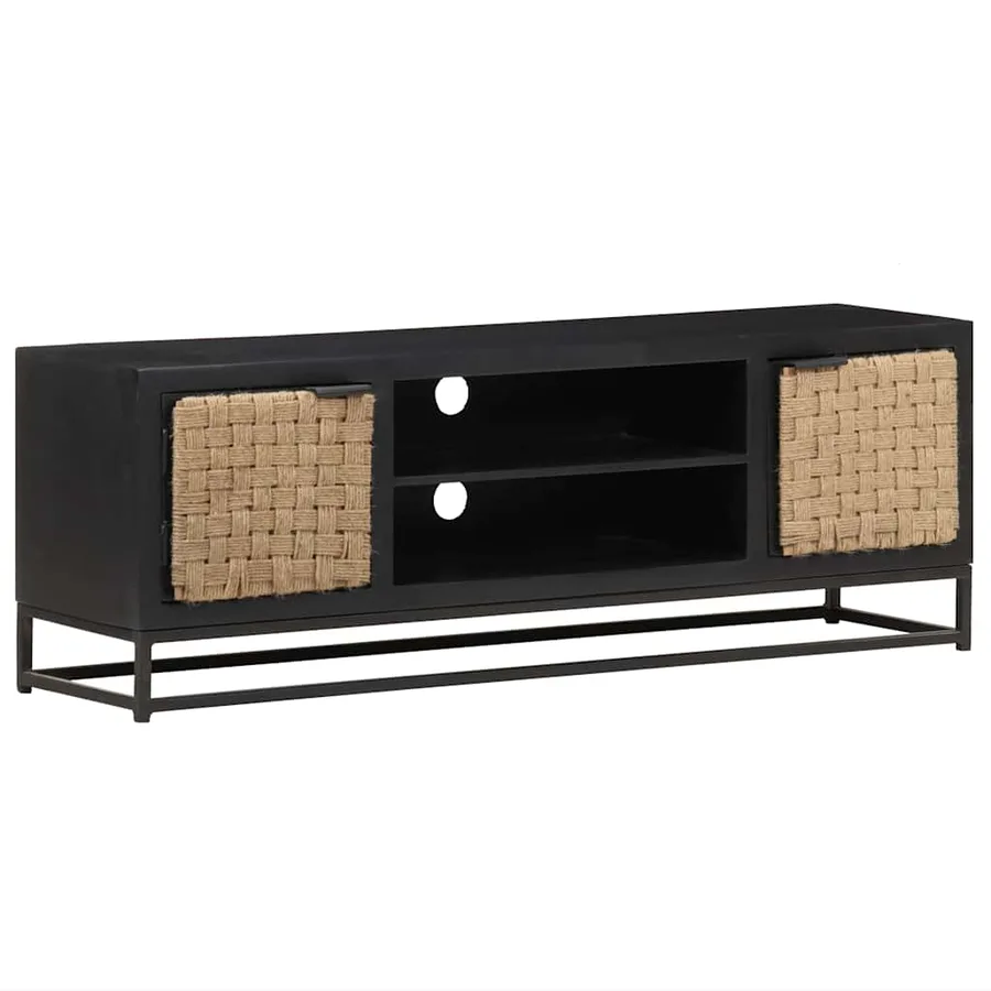 Meuble TV 120x30x40 cm Bois massif de manguier - 10