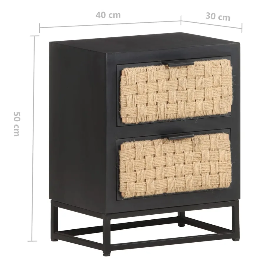 Table de chevet 40x30x50 cm Bois de manguier massif - 7