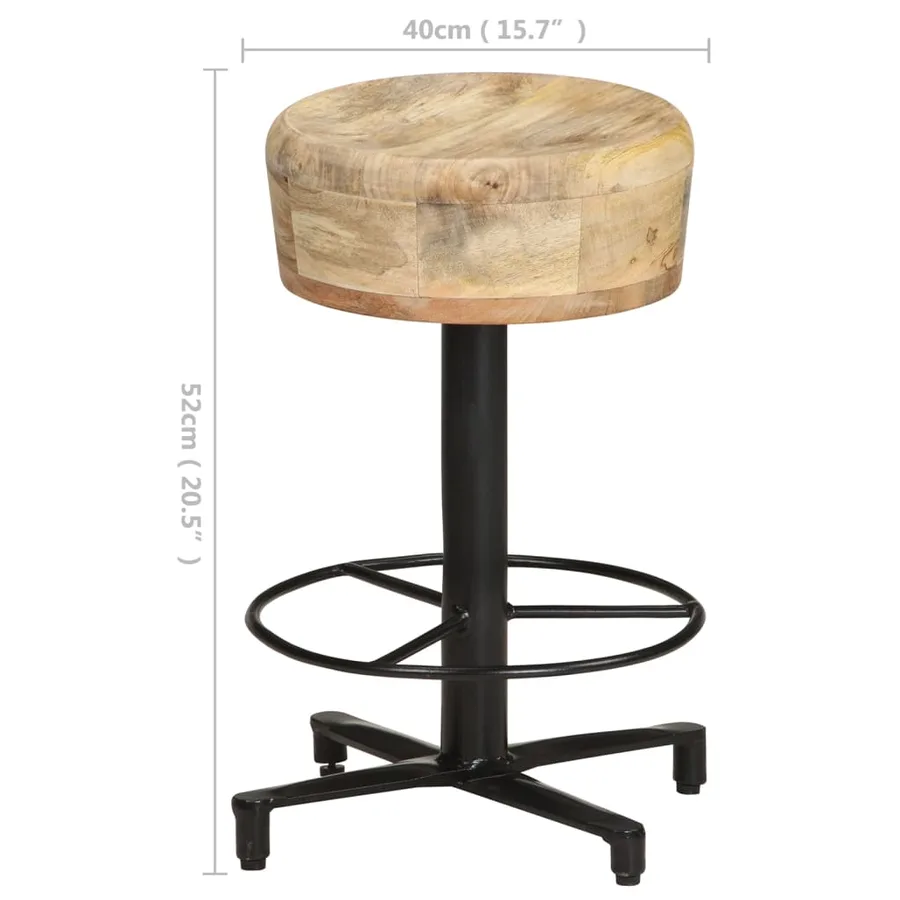 Tabourets de bar lot de 2 52 cm bois de manguier massif - 7