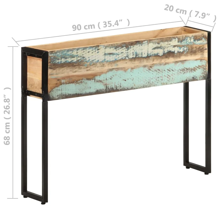 Jardinière 90x20x68 cm Bois de récupération massif - 5
