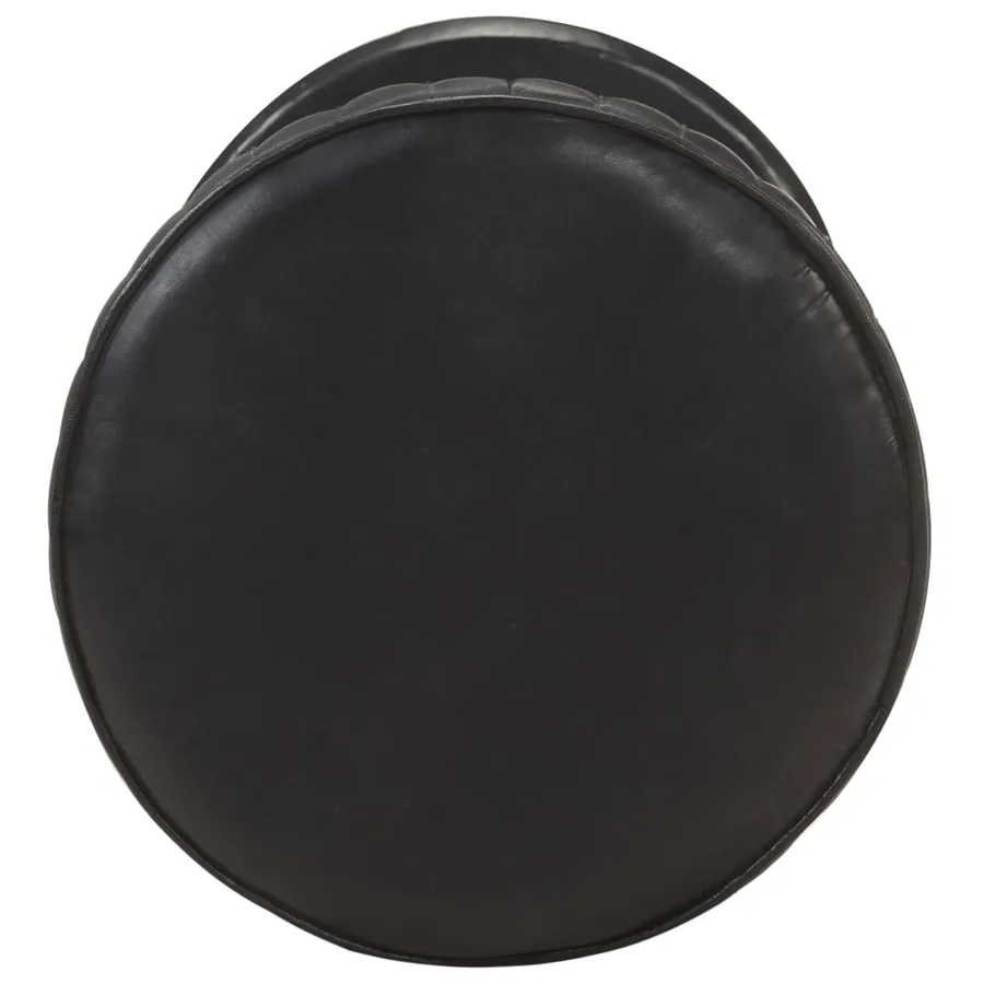 Tabouret de bar Noir Cuir véritable - 2