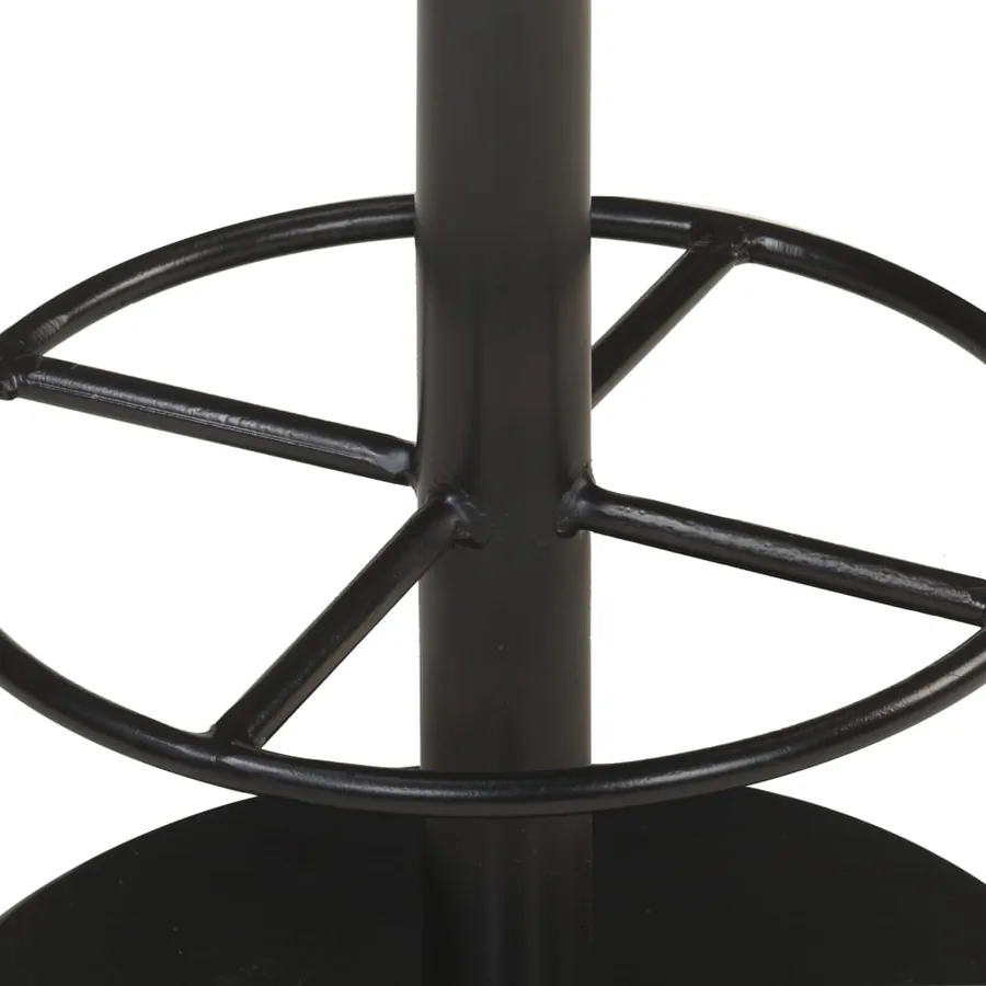 Tabouret de bar Noir Cuir véritable - 4