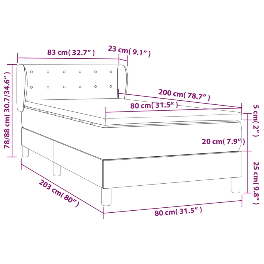 Sommier à lattes de lit et matelas Rose 80x200 cm Velours - 7