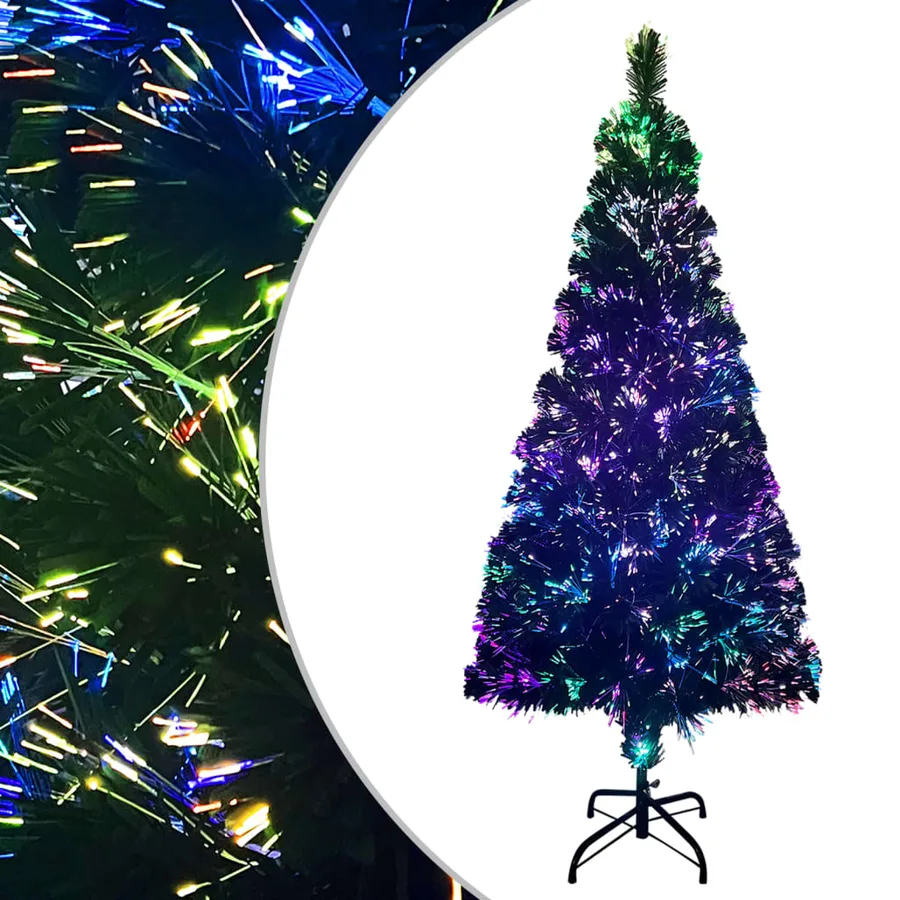 Sapin de Noël artificiel avec support vert 240 cm fibre optique - 2