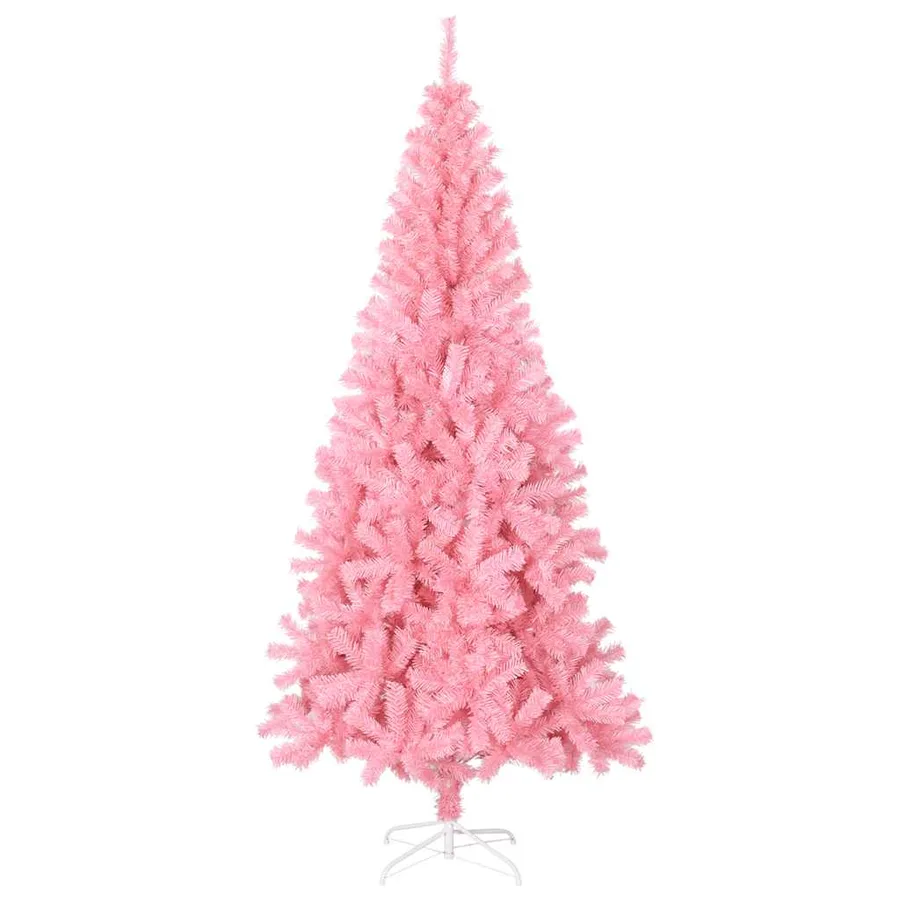Sapin de Noël artificiel avec support rose 210 cm PVC - 3