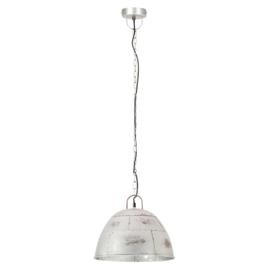 Lampe suspendue industrielle vintage 25 W Argenté Rond 31cm E27 - 3