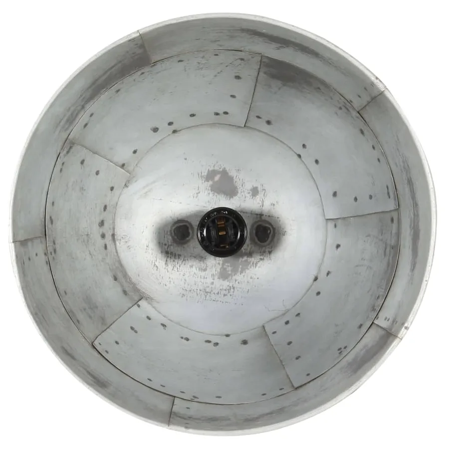 Lampe suspendue industrielle vintage 25 W Argenté Rond 31cm E27 - 5